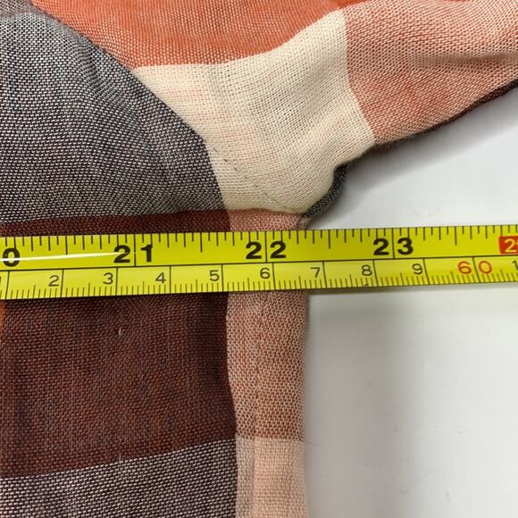 JOIE Dia Plaid Top in Cider Orange Size XL lined with a gingham print - Picture 10 of 12